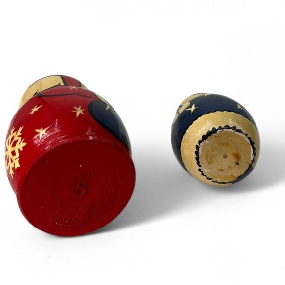 Russian Matryoshka Nesting Dolls 2 Piece Santa Claus Christmas Holiday Toy Decor - Picture 4 of 4